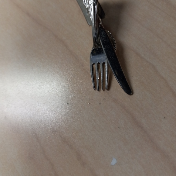 Vintage Silverware Spoon & Knife Brooch Jewelry Accessory Pin Preppy Neck Tie - Picture 5 of 13